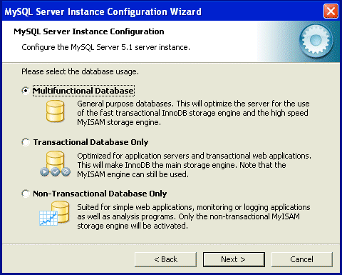 Installing MySQL Database Usage Pic