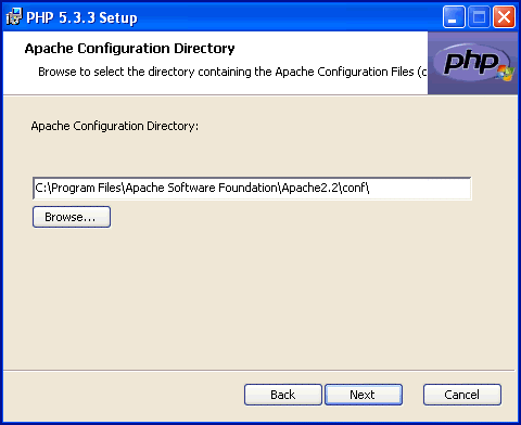 PHP 5.3.3 Apache Config Directory