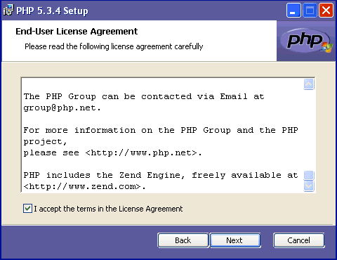 PHP 5.3.4 License Agreement