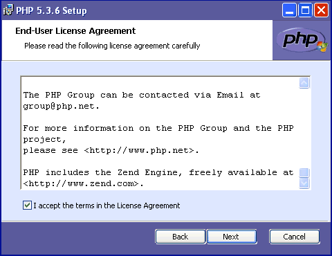 PHP 5.3.6 License Agreement