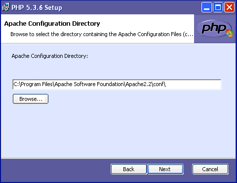 PHP 5.3.6 Apache Config Directory