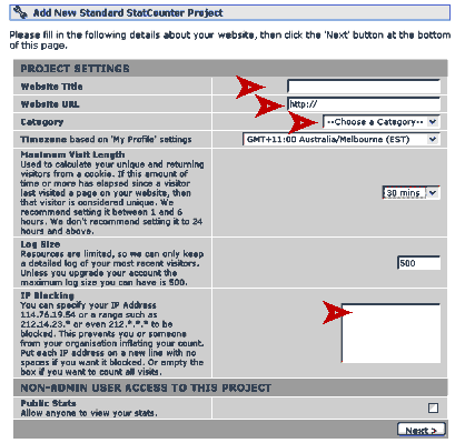 How to Create a Project in StatCounter