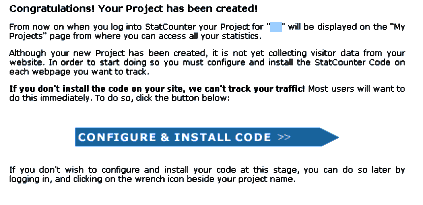 StatCounter Project created